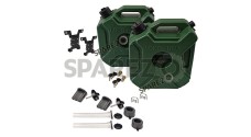 Royal Enfield Himalayan 411 cc BS6 LH-RH Jerry Can Pair With Mount Green Color - SPAREZO