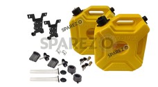 Royal Enfield Himalayan 411 BS6 LH-RH Jerry Can Pair With Mount Yellow Color - SPAREZO