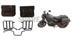 Royal Enfield Hunter 350 Leather Saddle Bags Rusty Brown With Mounting Pair - SPAREZO