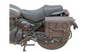 Royal Enfield Hunter 350 Leather Saddle Bags Rusty Brown With Mounting Pair - SPAREZO