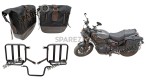 Royal Enfield Hunter 350 Pannier Luggage Bags Brown And Mounting 2022-23 - SPAREZO