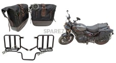 Royal Enfield Hunter 350 Pannier Luggage Bags Brown And Mounting 2022-23 - SPAREZO