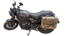 Royal Enfield Hunter 350 Leather Saddle Bags Dust Color With Mounting Pair - SPAREZO