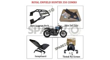 Royal Enfield Hunter 350 Luggage Rack Tail Tidy Sumpguard and Fly Screen - SPAREZO