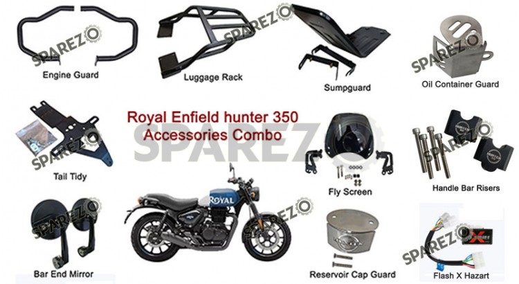 Royal Enfield Hunter 350 Accessory 10 pcs Combo - SPAREZO