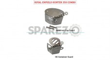 Royal Enfield Hunter 350 Oil Container Guard and Reservoir Cap Silver - SPAREZO