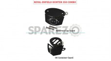 Royal Enfield Hunter 350 Oil Container Guard and Reservoir Cap Black  - SPAREZO