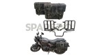 Royal Enfield Hunter 350 Grey Black Leather Bags with Mounting Pair - SPAREZO