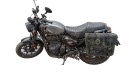Royal Enfield Hunter 350 Grey Black Leather Bags with Mounting Pair - SPAREZO