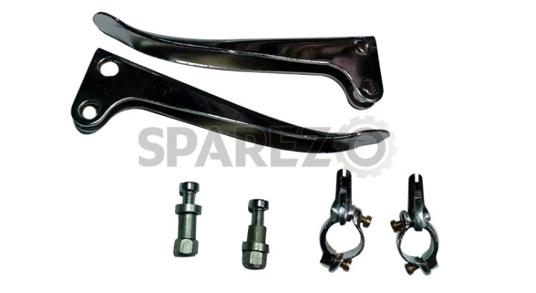 Royal Enfield Chrome Clutch And Brake Levers With Yoke Old Model - SPAREZO