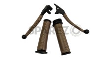 Royal Enfield Classic Clutch Brake Lever & Grip Set Camel Color - SPAREZO