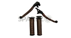 Royal Enfield Classic Clutch Brake Lever & Grip Set Dark Brown Color