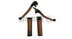 Royal Enfield Classic Clutch Brake Lever & Grip Set Tan Color - SPAREZO