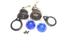 Complete Blue Pilot Lamp Assly 12v Black Rim - SPAREZO