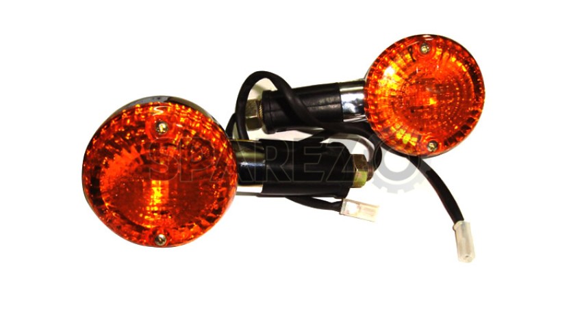Details about   Royal Enfield 350cc 500cc Chrome Amber Bulb Indicators Turn Signal Blinker 4Pc 
