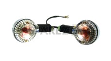 Royal Enfield Chromed Side Indicator Set Clear Lens Amber Bulbs - SPAREZO