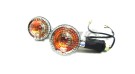 Royal Enfield Chromed Side Indicator Set Clear Lens Amber Bulbs - SPAREZO