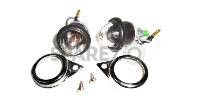 Complete Clear Pilot Lamp 12v Chromed Assembly - SPAREZO