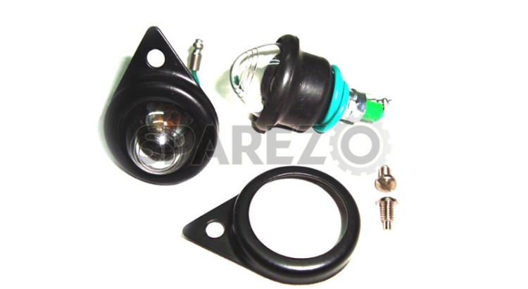 Complete Clear Pilot Lamp 12v Black Rim Assembly - SPAREZO