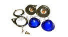 Complete Blue Pilot Lamp 12v Chromed Rim Assembly - SPAREZO
