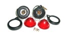 Complete Red Pilot Lamp 12v Black Rim Assembly - SPAREZO