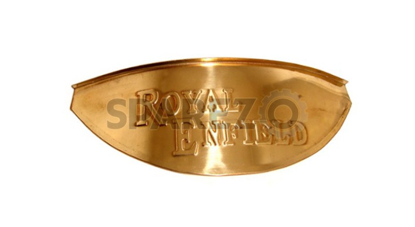 Headlight & Indicator 7” Embossed Shade Visor Peak Royal Enfield Motorbike Brass