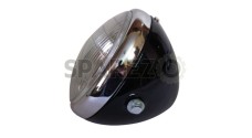 Universal 7" Black Motorcycle Headlamp Shell & Rim Classic Style Triton BSA - SPAREZO