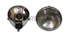 7" Vintage Chrome Plated BSA Norton Arie RE Head Light Assembly Lucas - SPAREZO