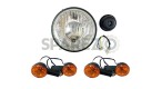 Royal Enfield Classic 350cc 500cc Headlight Beam With Front & Rear Indicator  - SPAREZO