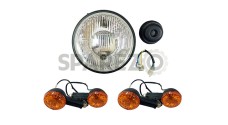 Royal Enfield Classic 350cc 500cc Headlight Beam With Front & Rear Indicator  - SPAREZO