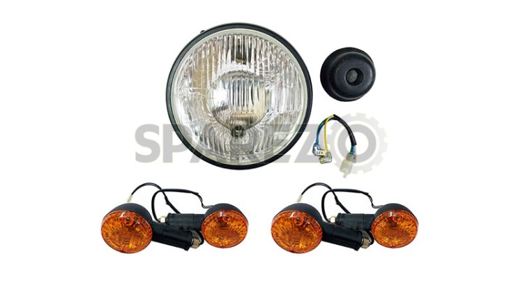 Royal Enfield Classic 350cc 500cc Headlight Beam With Front & Rear Indicator  - SPAREZO