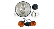 Royal Enfield Classic 350cc 500cc Headlight Beam Assembly & Front Indicator - SPAREZO