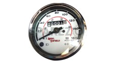 Classic Royal Enfield Bullet Speedometer White KPH/MPH - Replica