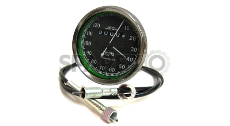 Royal Enfield Smiths Speedo 0-120 +54" Long Speedo Cable - SPAREZO