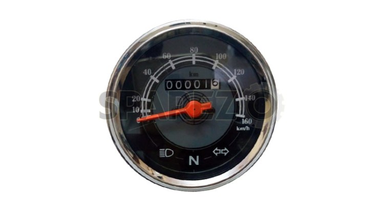 Royal Enfield Speedometer Black/Grey Face New - SPAREZO