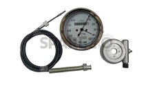 Replica Smiths Speedometer White 120 MPH + 54" Cable + Alloy Hub Drive