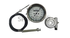 Replica Smiths Speedometer White 150 MPH + 54" Cable + Alloy Hub Drive