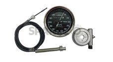 Replica Smiths Speedometer Black 120 MPH + 54" Cable + Alloy Hub Drive - SPAREZO