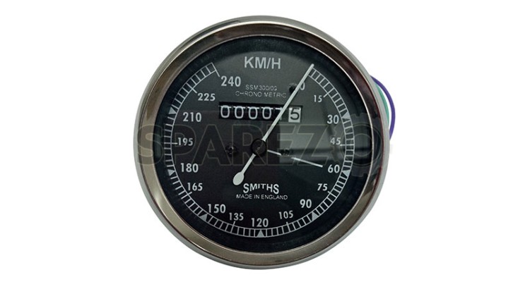 Smiths Replica Speedo Meter Speedometer 0-240 KMPH for BSA, Vincent, Ariel Model - SPAREZO