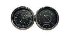 Smith Replica Speedo 0-240 KMPH + Tacho RPM Meter Pair For BSA, Vincent, Ariel - SPAREZO