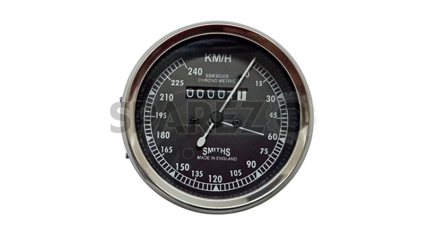 Smiths Replica Speedo Meter Speedometer 0-240 KMPH Black For BSA 