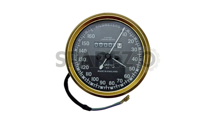 Smiths Replica Speedo Meter Speedometer 0-160 KMPH for BSA, Vincent, Ariel - SPAREZO