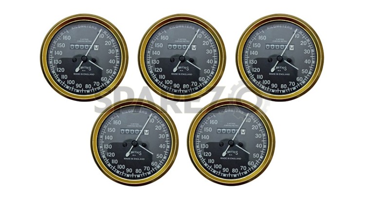 5 Pcs Smiths Replica Speedo Meter Speedometer 0-160 KMPH for BSA, Vincent, Ariel - SPAREZO