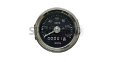 Smiths Replica Speedo Meter 0-120 MPH 2.5" Black For BSA, Vincent, Ariel - SPAREZO