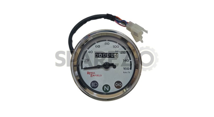 Royal Enfield Classic 0-160 kmph Speedo Meter White Face - SPAREZO