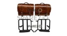 Royal Enfield New Classic Reborn 350cc Leather Brown Tan Bags With Mounting Pair - SPAREZO