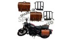 Royal Enfield New Classic Reborn 350cc Leather Brown Tan Bags With Mounting Pair - SPAREZO