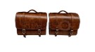 Royal Enfield New Classic Reborn 350cc Leather Brown Tan Bags With Mounting Pair - SPAREZO