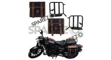 Royal Enfield New Classic Reborn 350 Canvas and Leather Bags With Mounting Pair - SPAREZO