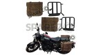 Royal Enfield New Classic Reborn 350 Leather Bags Dust Color With Mounting Pair - SPAREZO